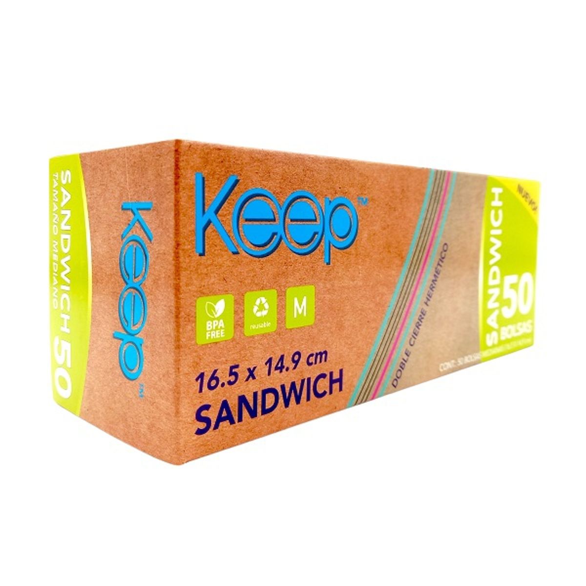 KEEP - Bolsa para Sándwich Hermética Doble Cierre Keep