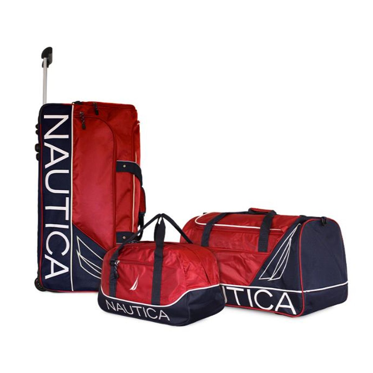 NAUTICA - Set 3 bolsos de viaje Mannar rojo NAUTICA
