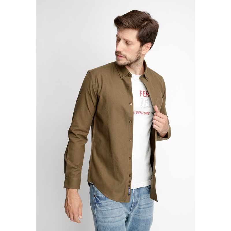 FEROUCH - Camisa Franela Lisa F Verde Ferouch