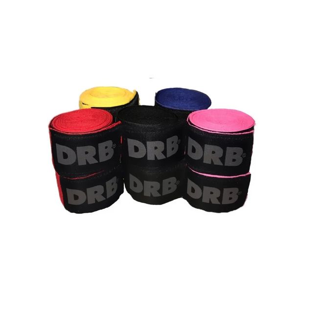 GENERICO - Vendas Boxeo Drb® (5cmx4,5mt) Cierre Velcro - 1 Par Negro