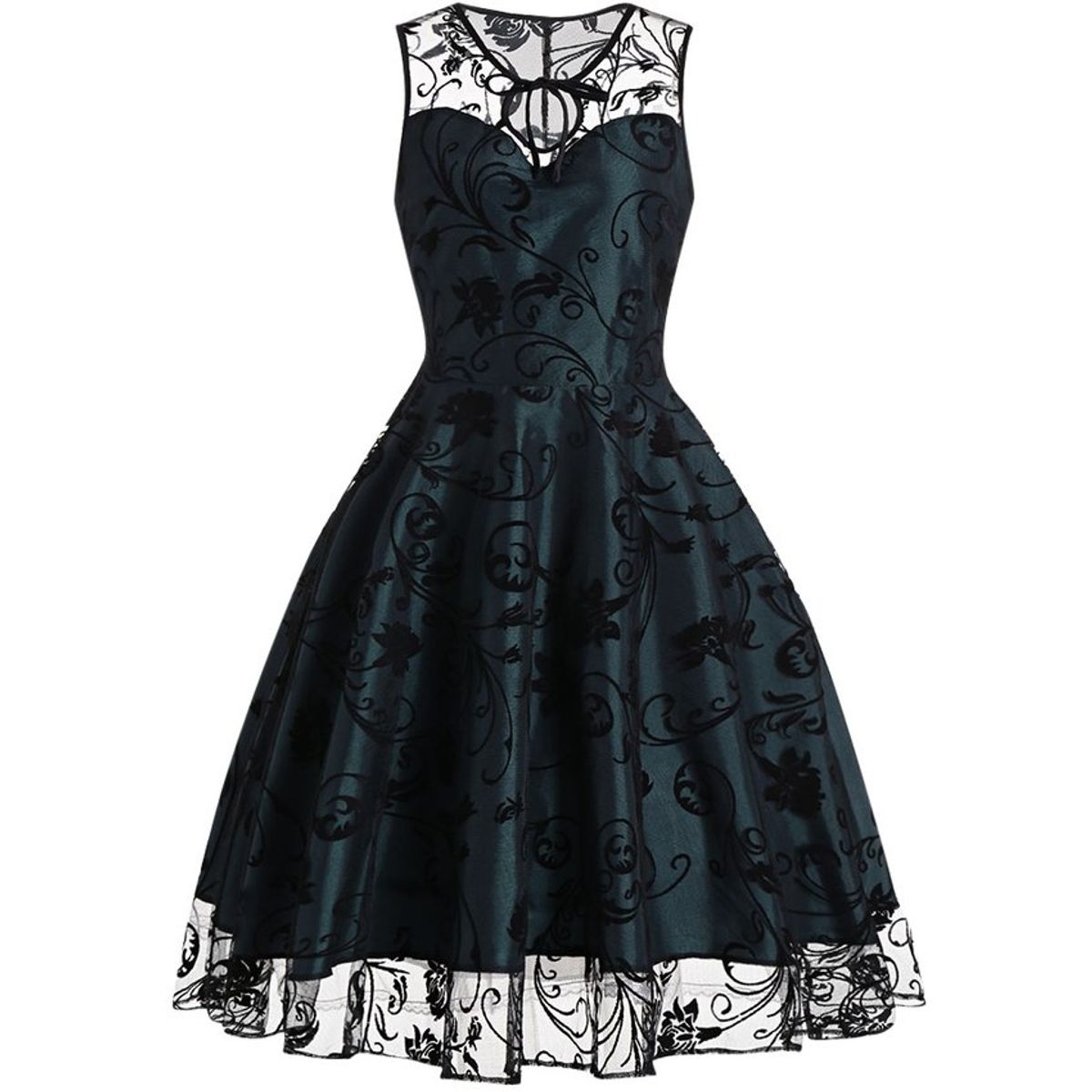 VATYERTY - Vestidos de mujer de floral tulle de algodón sin mangas.