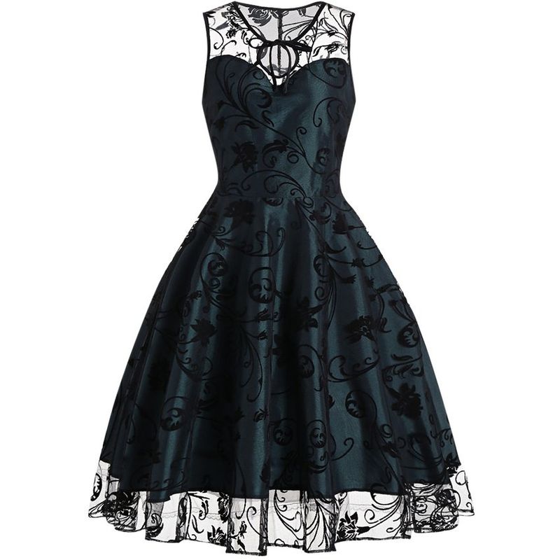 VATYERTY - Vestidos de mujer de floral tulle de algodón sin mangas.