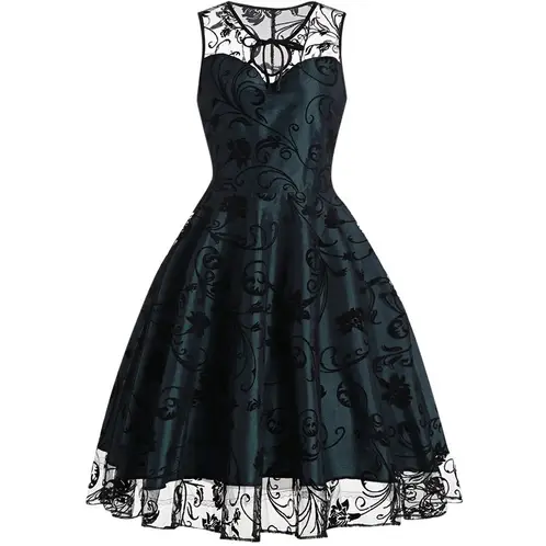 VATYERTY - Vestidos de mujer de floral tulle de algodón sin mangas.