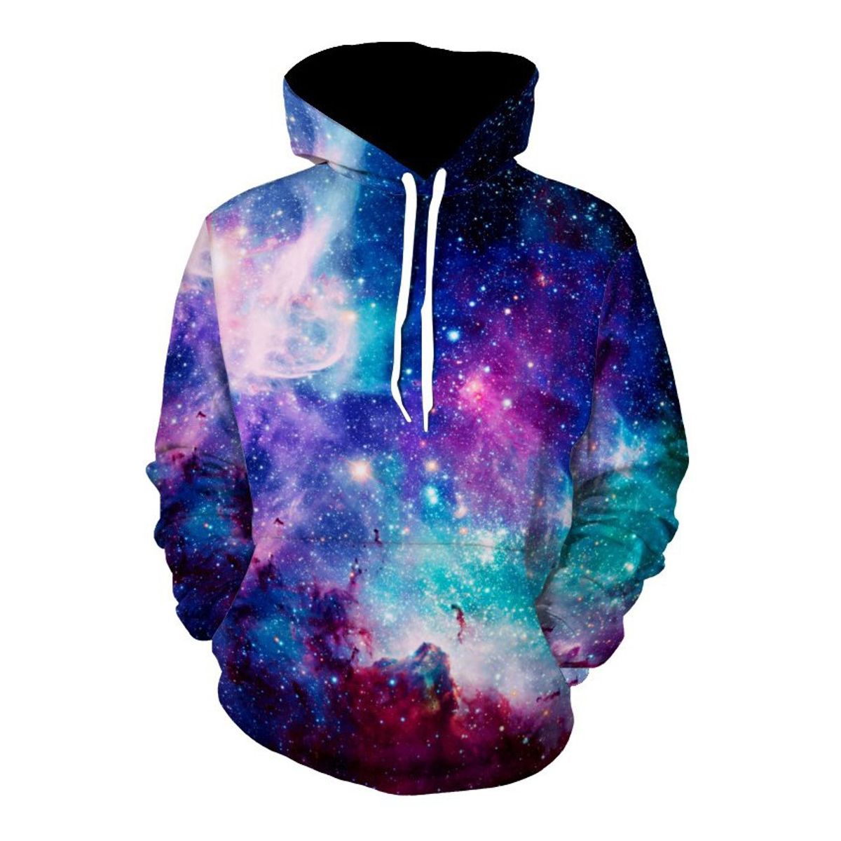 VATYERTY - Polerón hombre con capucha y estampados de nebulosa - azul.