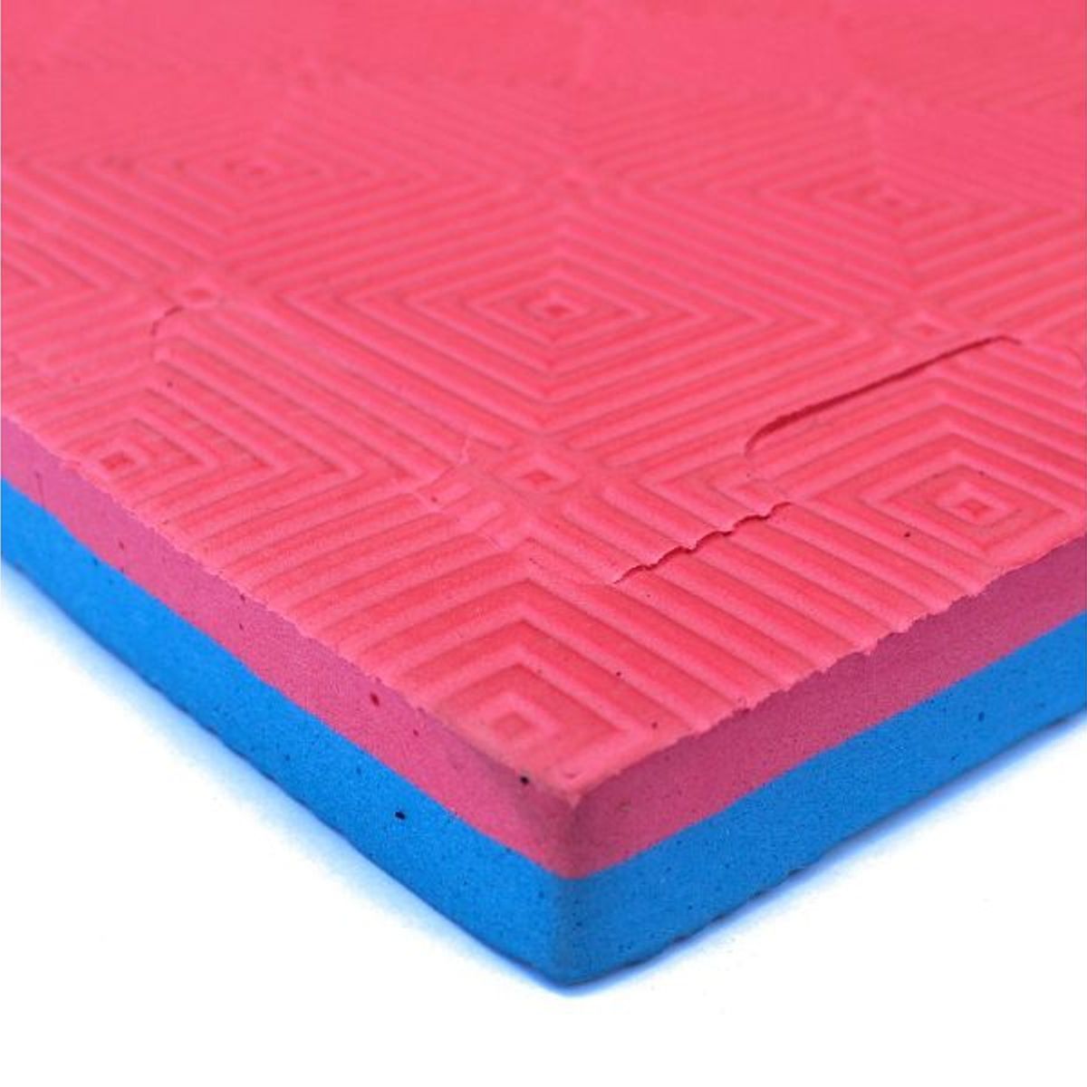 QRUBBER - Plancha Tatami 1mt X 1mt X 2,5cm Rojo/azul