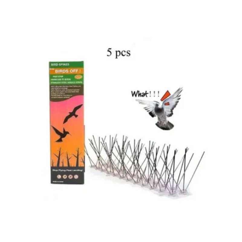 GENERICO - Pack 5 Púas Repelentes Palomas Anti Aves Ahuyentador