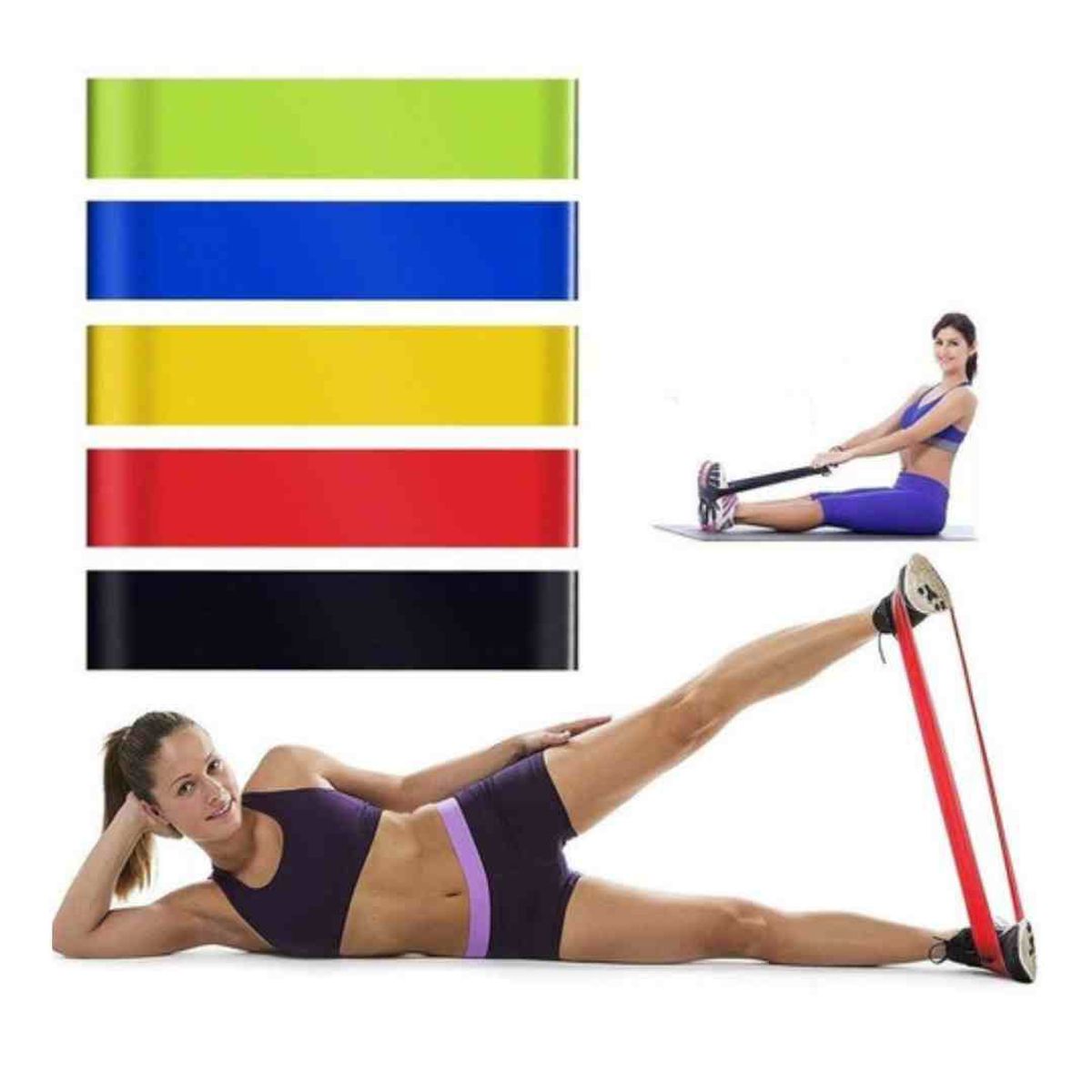 GENERICO - Set 5 Bandas Elásticas Resistencia Entrenamiento Ejercicio