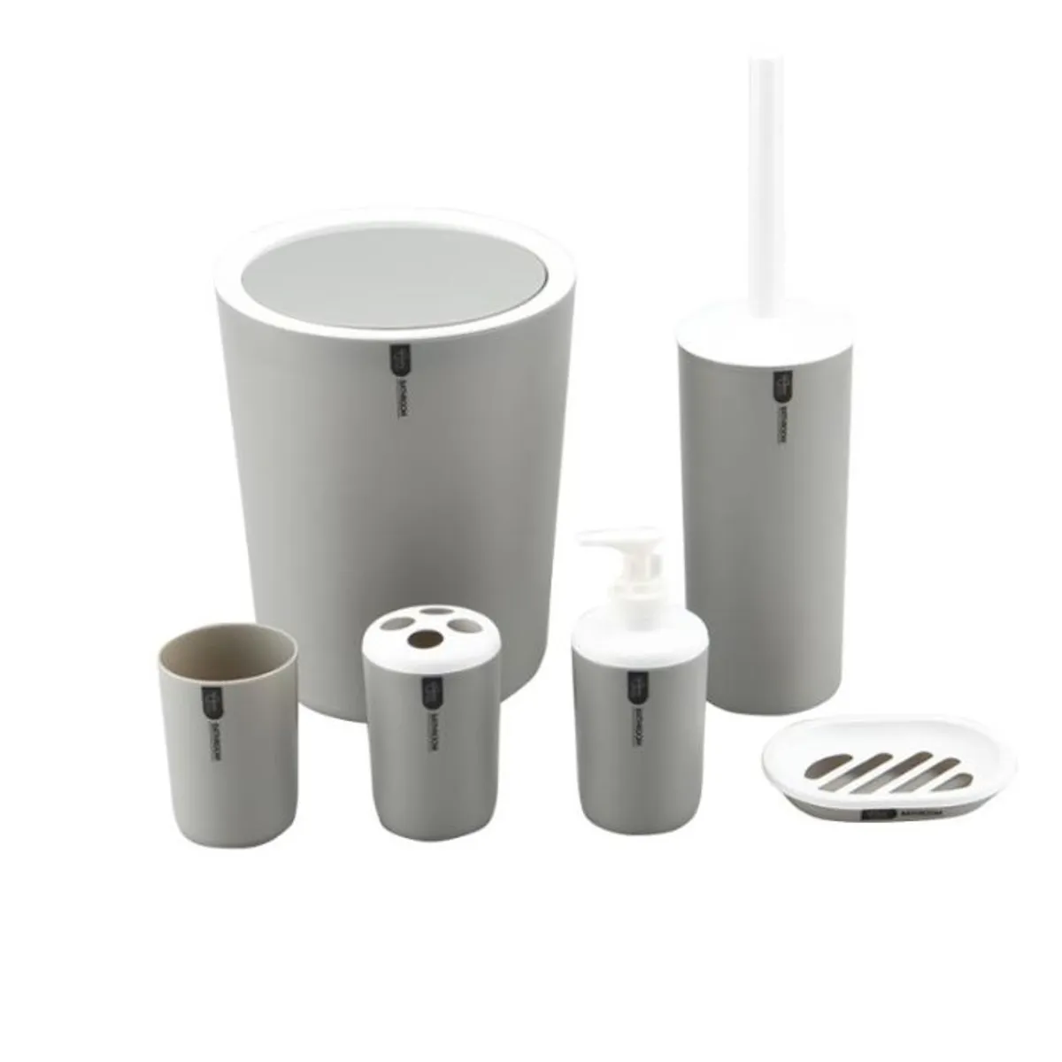 CRUSEC - Juego De Baño De 6 Piezas Accesorios - Gris