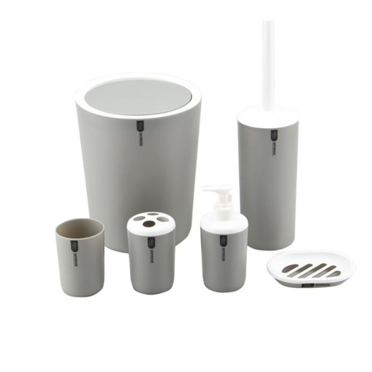 CRUSEC - Juego De Baño De 6 Piezas Accesorios - Gris