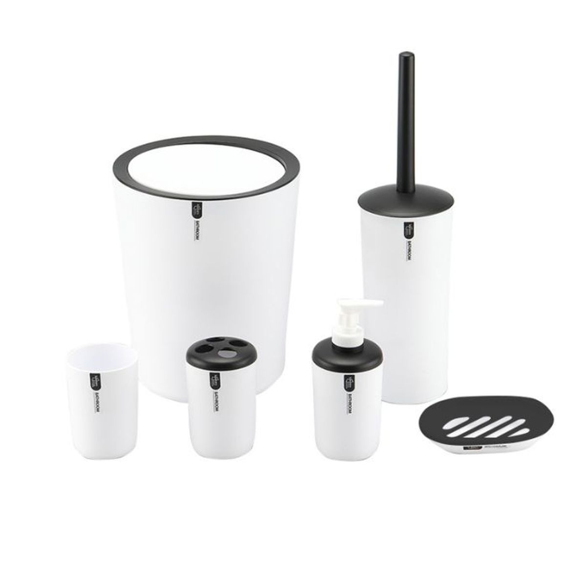 CRUSEC - Juego De Baño De 6 Piezas Accesorios - Blanco