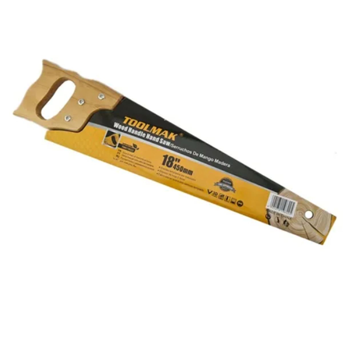 GENERICO - Serrucho Carpintero Con Mango De Madera 18 Pulgadas Toolmak