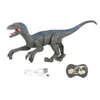Dinosaurio Control Remoto Velociraptor Sm180 Gris