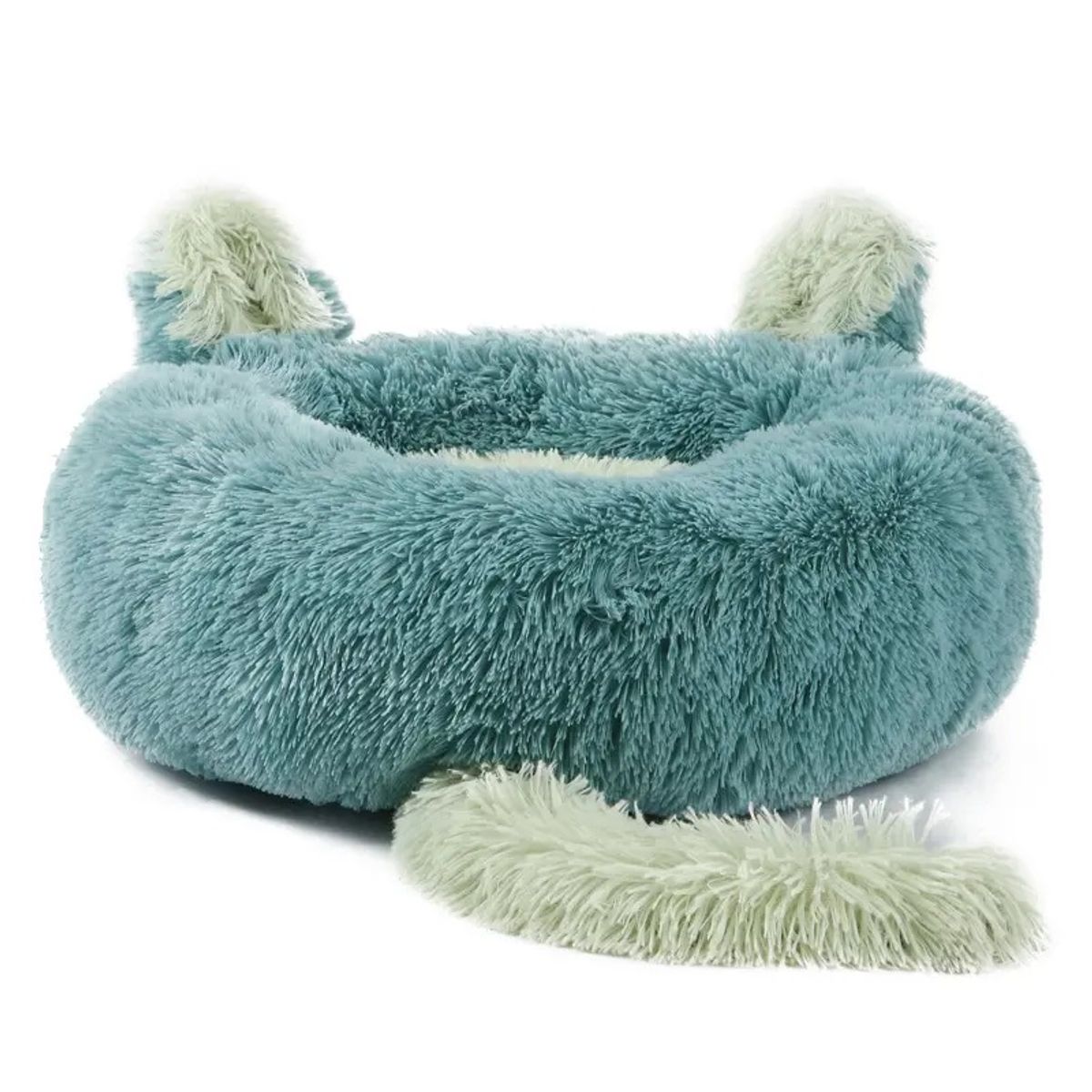 GENERICO - Cama De Mascota Tipo Donut Con Cola - L 60 Cm Luri Pets Azul