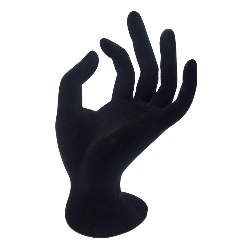 ALEMDALINDA - Exhibidor Mostrario para Anillos Modelo Mano de Terciopelo Negro
