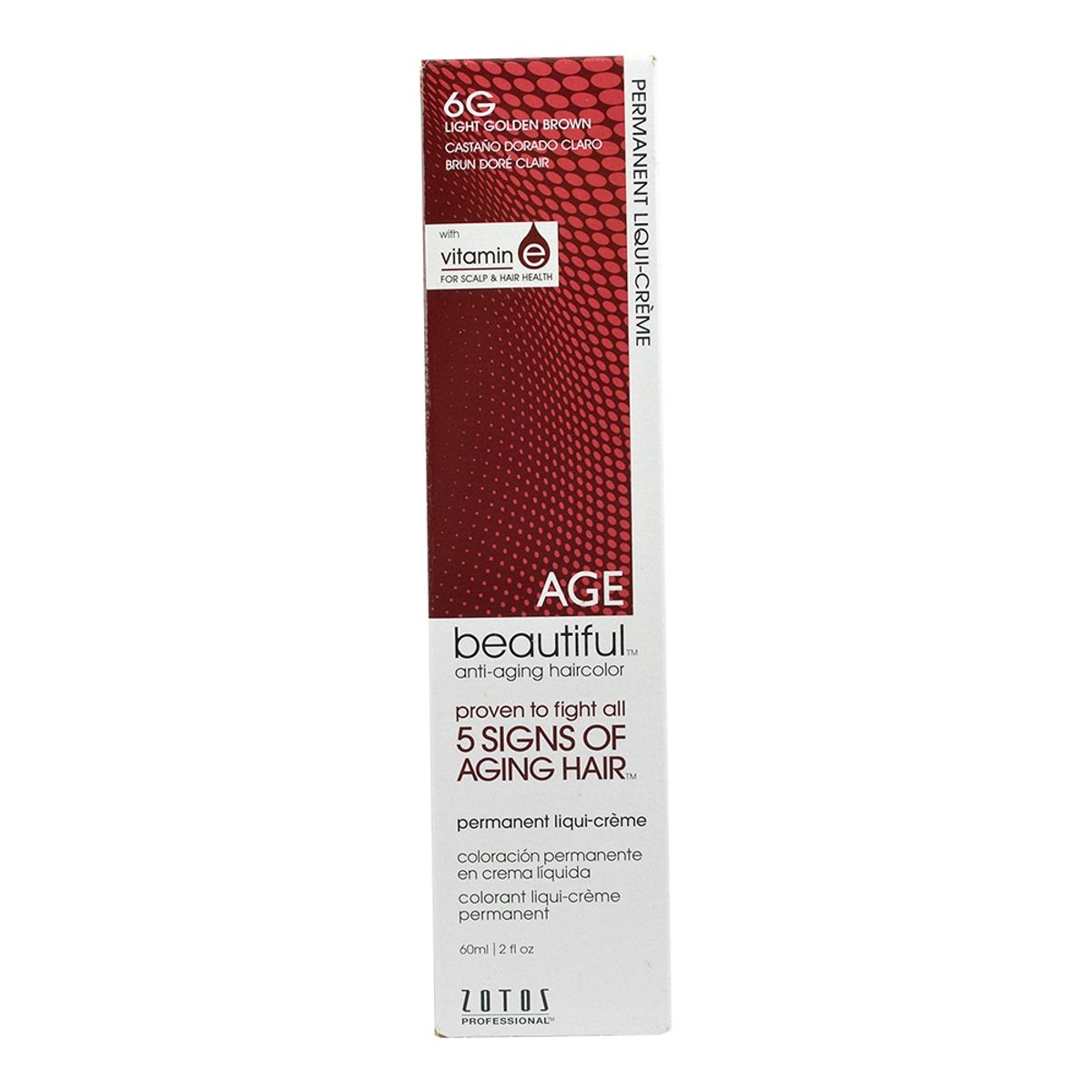 AGE BEAUTIFUL - Tinte Permanente Anti-Edad En Crema Liquida De 60 ml Castaño Dorado Claro 6G Age