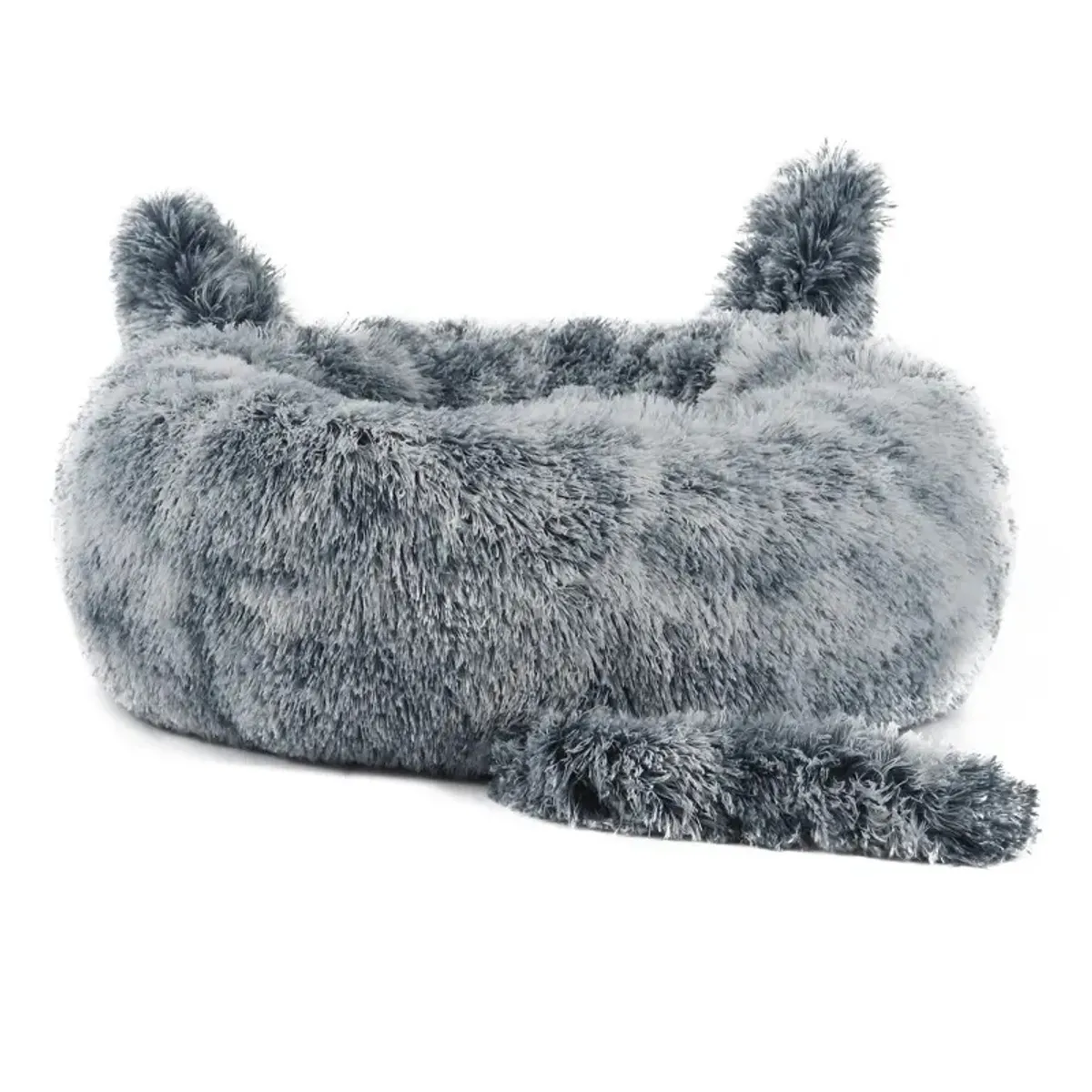 GENERICO - Cama De Mascota Tipo Donut Con Cola - L 60 Cm Luri Pets Gris