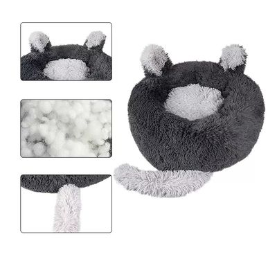 Imagen 2 del producto Cama De Mascota Tipo Donut Con Cola - L 60 Cm Luri Pets Gris