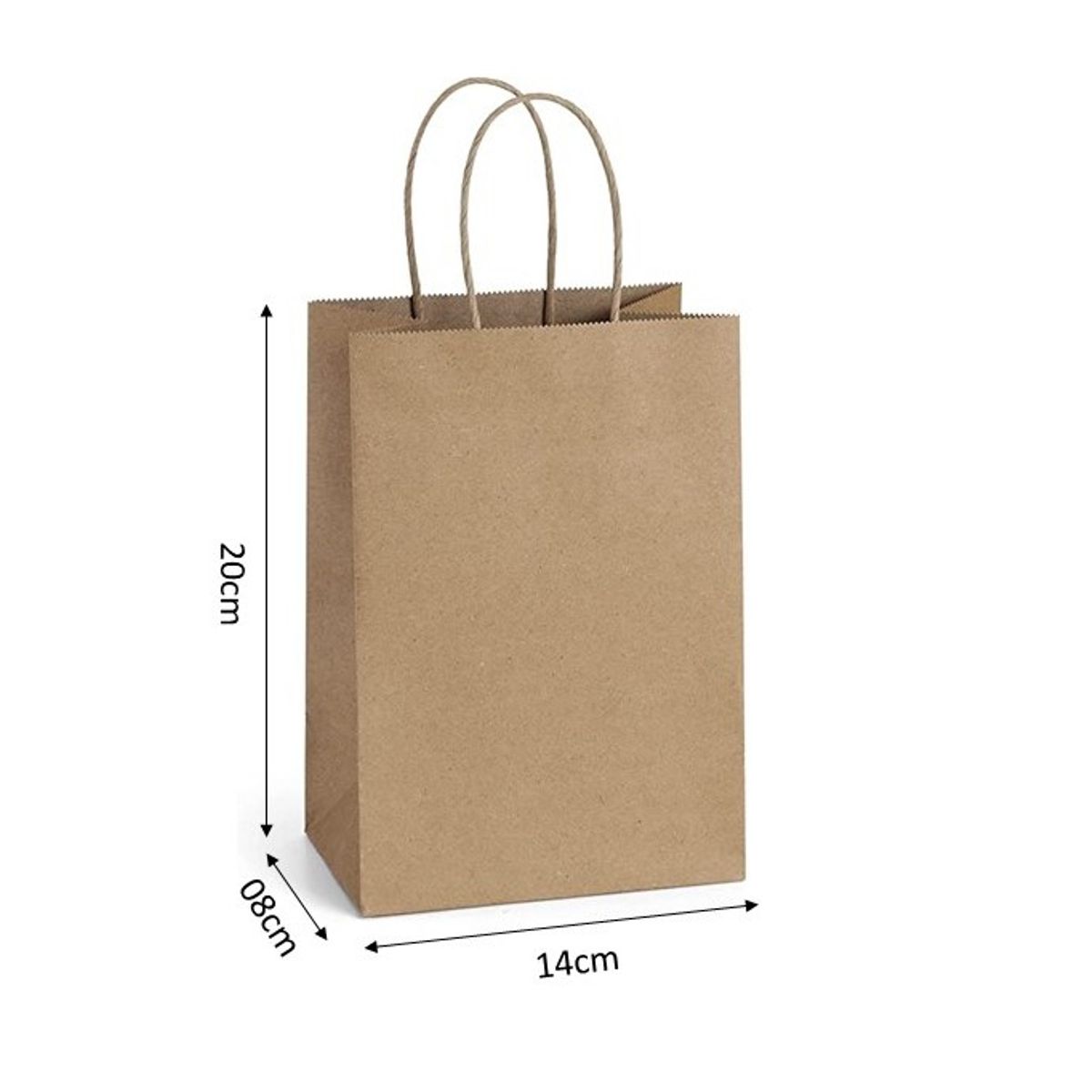 GENERICO - Bolsas de Papel Kraft 14x08x20 por 20 unidades