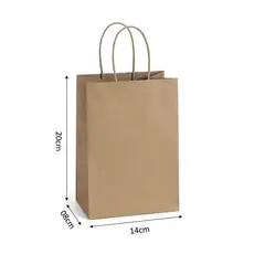 GENERICO - Bolsas de Papel Kraft 14x08x20 por 20 unidades
