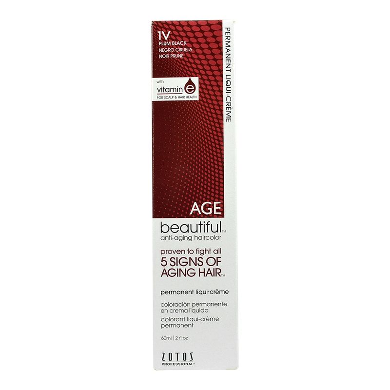 AGE BEAUTIFUL - Tinte Permanente Anti-Edad En Crema Liquida De 60 ml Negro Ciruela 1V Age