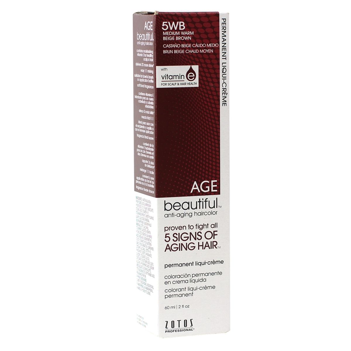 AGE BEAUTIFUL - Tinte Permanente Anti-Edad En Crema Liquida De 60 ml Castaño Calido Medio 5WB Age