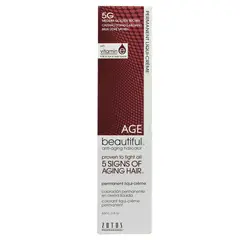 AGE BEAUTIFUL - Tinte Permanente Anti-Edad En Crema Liquida De 60 ml Castaño Dorado Medio 5G Age