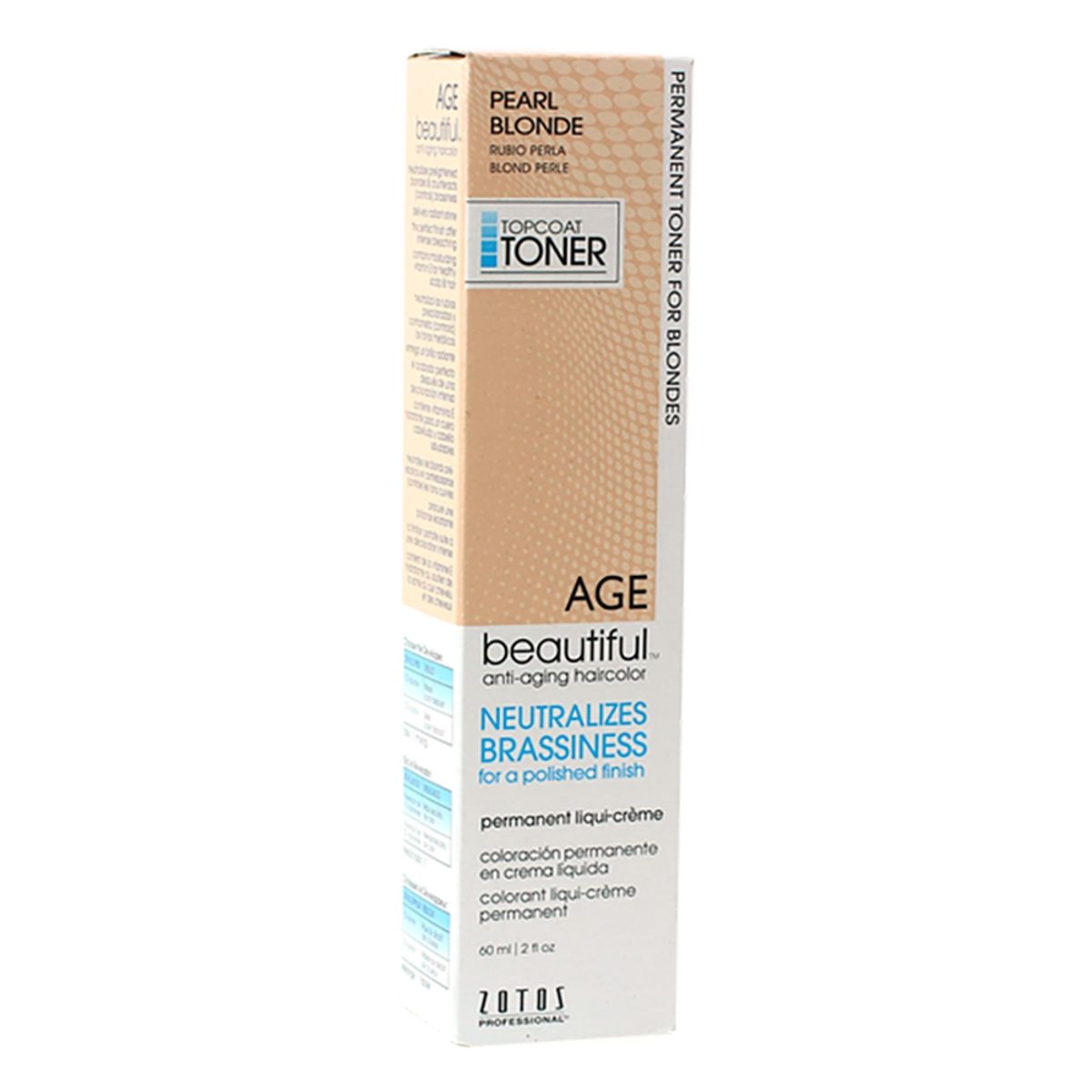 AGE BEAUTIFUL - Tinte Permanente Anti-Edad En Crema Liquida Para Cabellos Rubios De 60 ml Rubio Perla Age