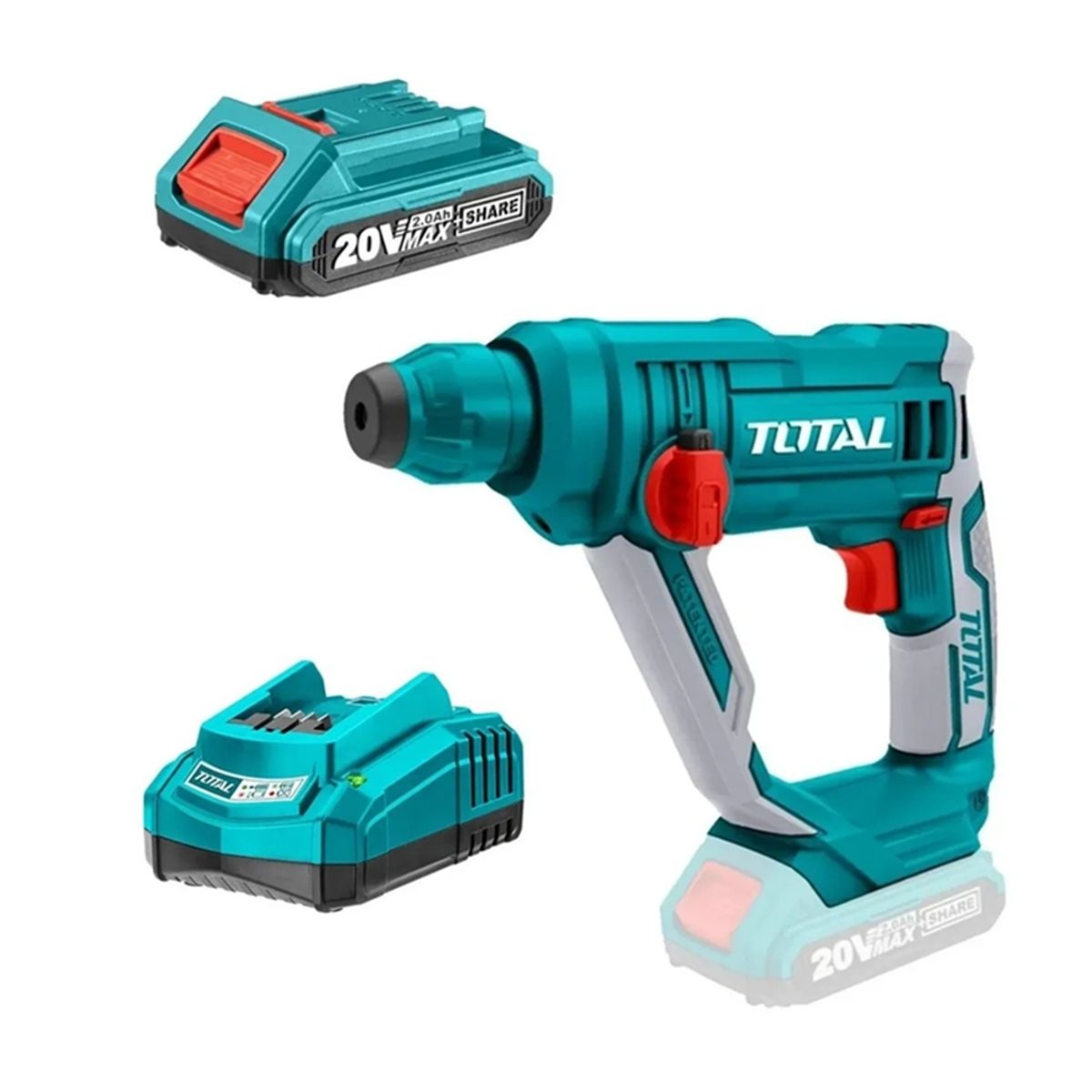 TOTAL TOOLS - Rotomartillo Inalambrico Sds Plus 20v  Bateria  Cargador