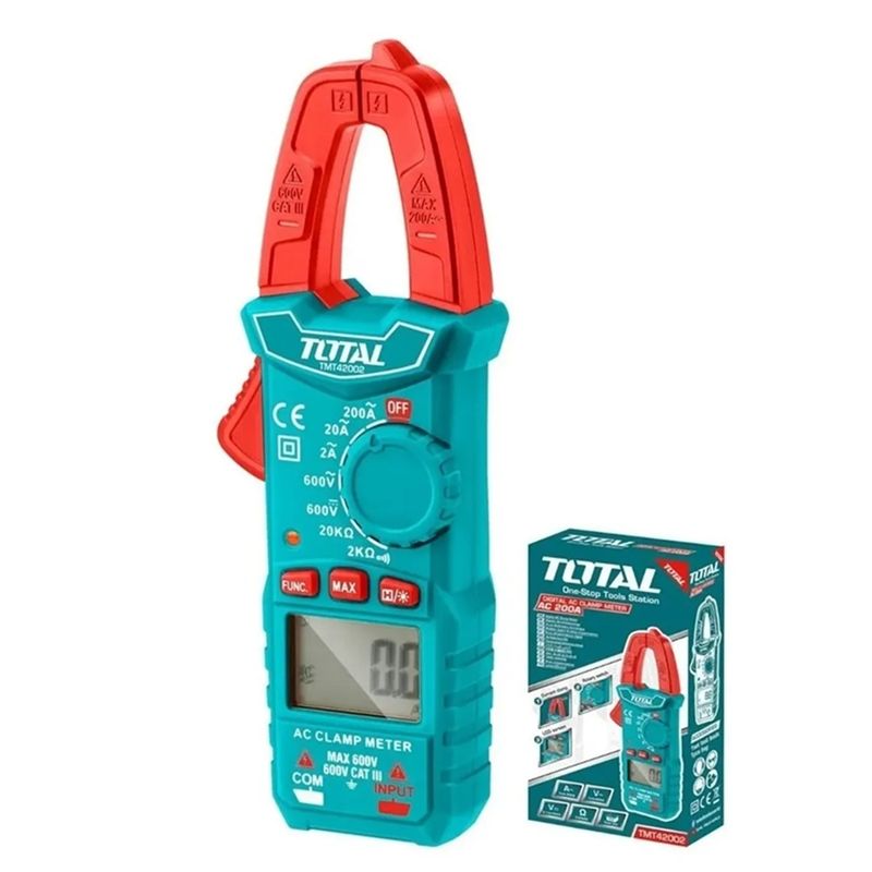 TOTAL TOOLS - Multitester Digital Con Pinza Amperimetrica Total Tmt42002