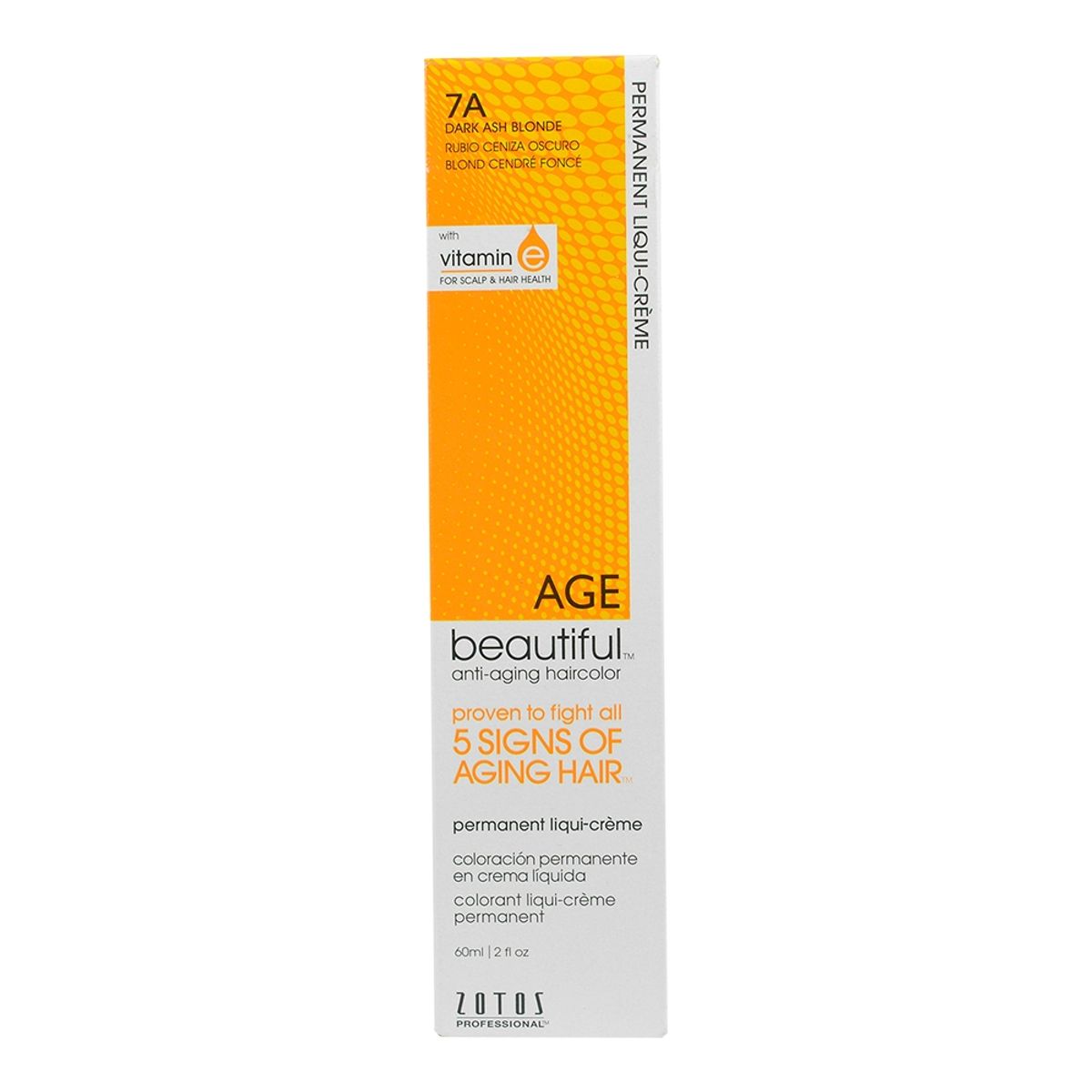 AGE BEAUTIFUL - Tinte Permanente Anti-Edad En Crema Liquida De 60 ml Rubio Ceniza Oscuro 7A Age