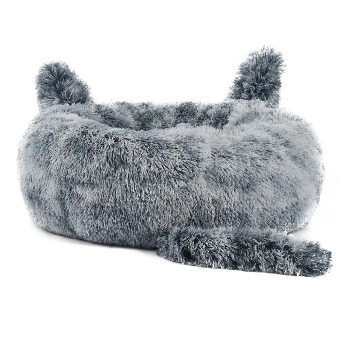 GENERICO - Cama De Mascota Tipo Donut Con Cola XXL 80 Cm Luri Pets Gris