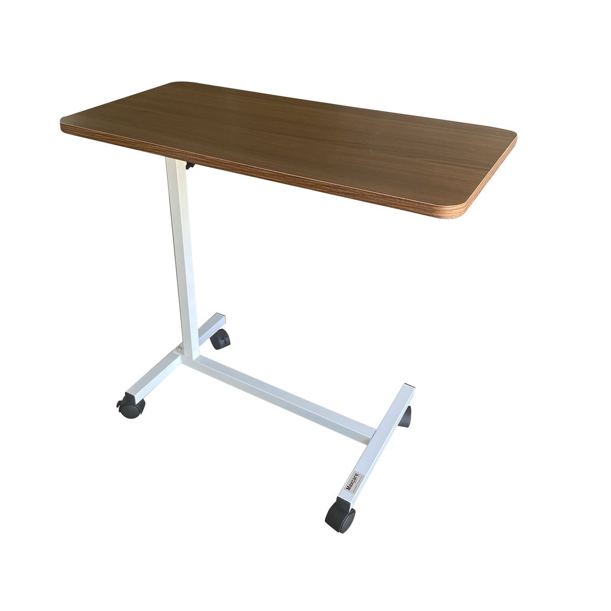 MAXCARE - Mesa con Ruedas Ajustable para Cama Clínica Café. MAXCARE