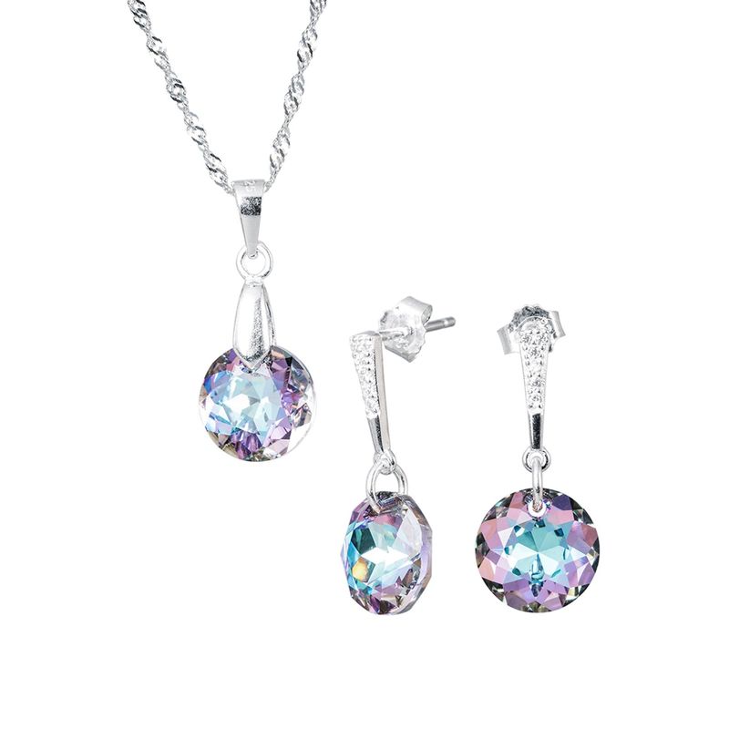 JOYAS MONTERO - Aros  Collar Conjunto Gracia Cristales Genuinos Vitral Light