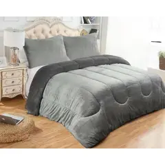 GENERICO - Cobertores plush con chiporros 2 plazas Gris