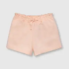 COLLOKY - Short de bebe niña cintura recogida damasco (3 a 36 meses)