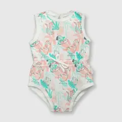 COLLOKY - Osito de bebe niña safari blanco (0 a 9 meses)