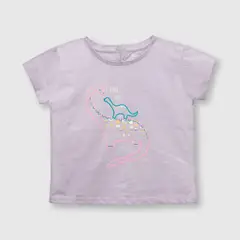 COLLOKY - Polera de bebe niña dino violeta (3 a 36 meses)._