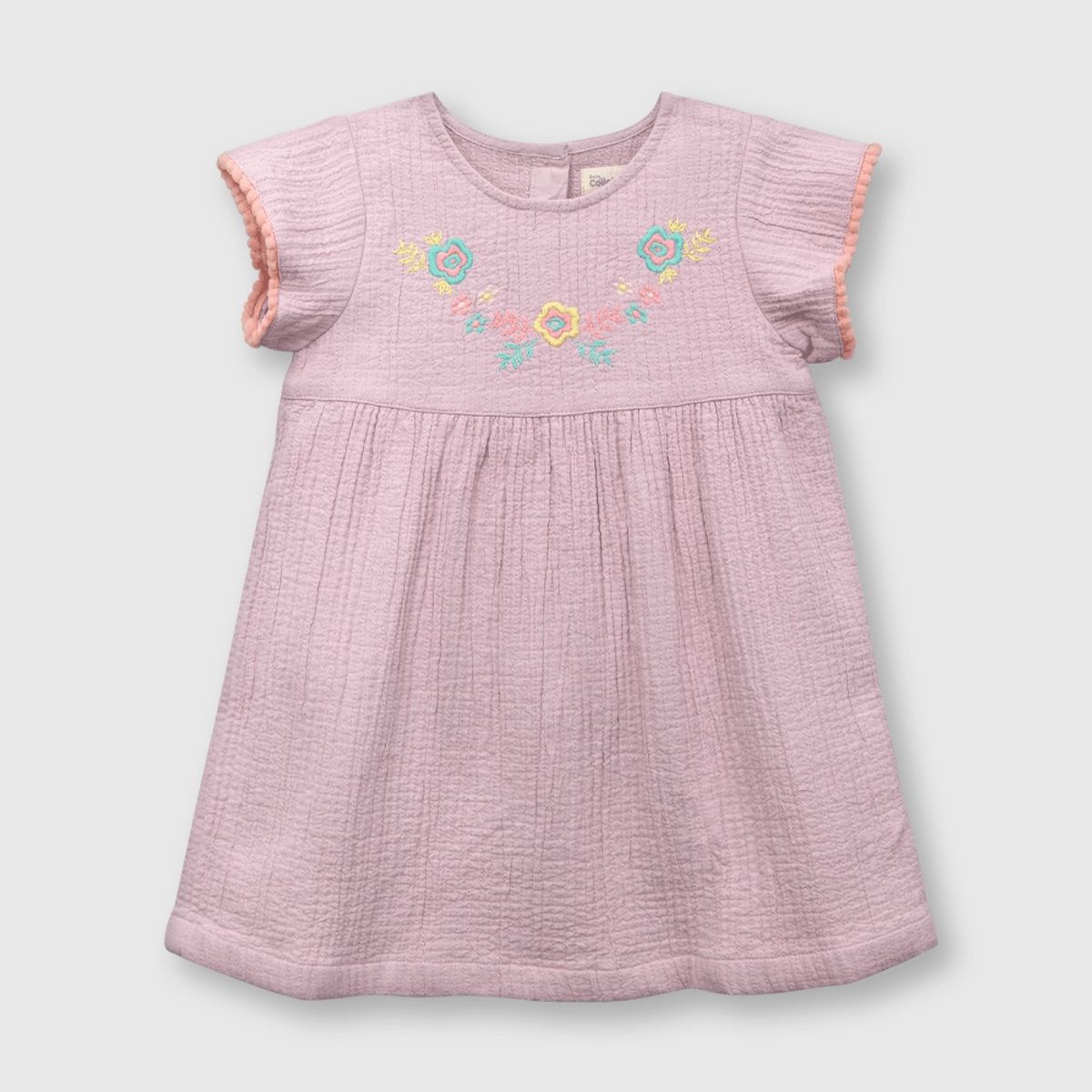 COLLOKY - Vestido de bebe niña bordado lila (3 a 36 meses)