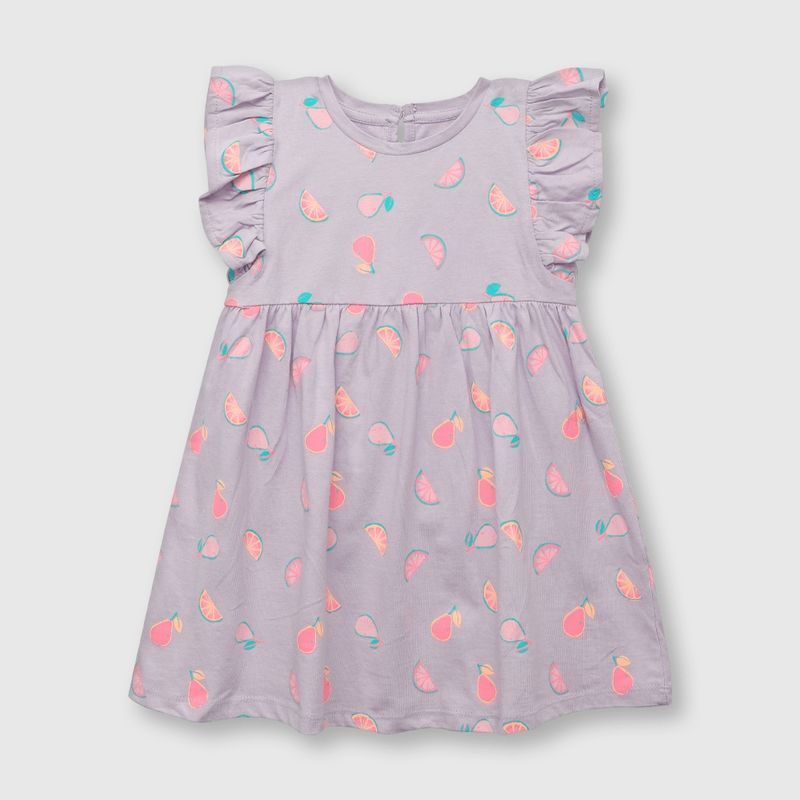 COLLOKY - Vestido de bebe niña estampado lila (3 a 36 meses)