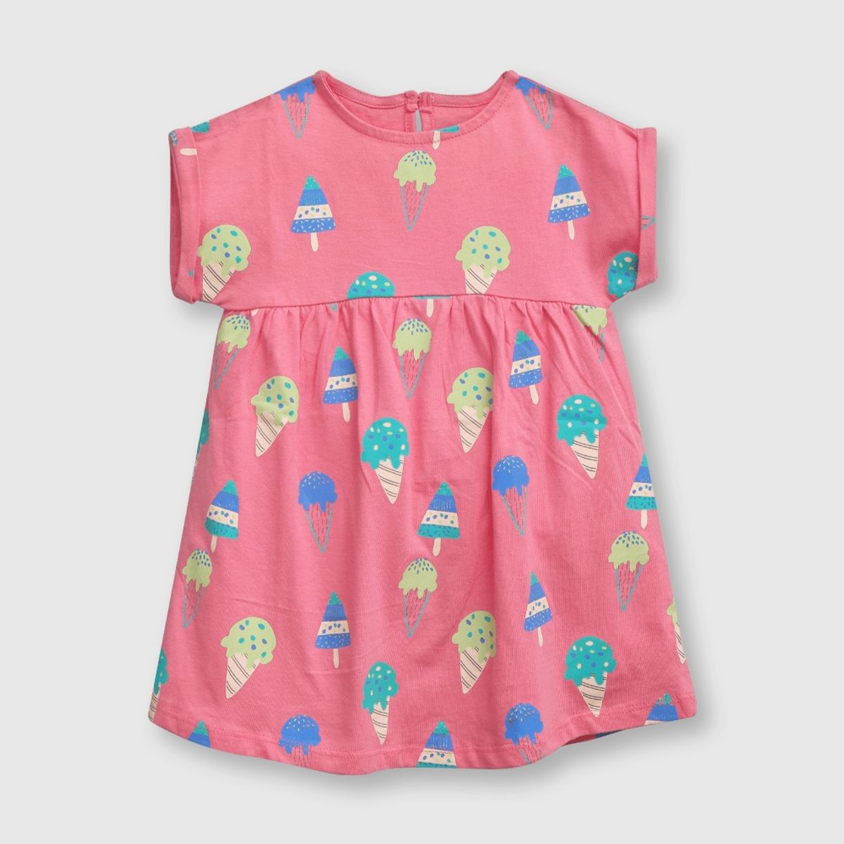 COLLOKY - Vestido de bebe niña estampado rosado (3 a 36 meses)