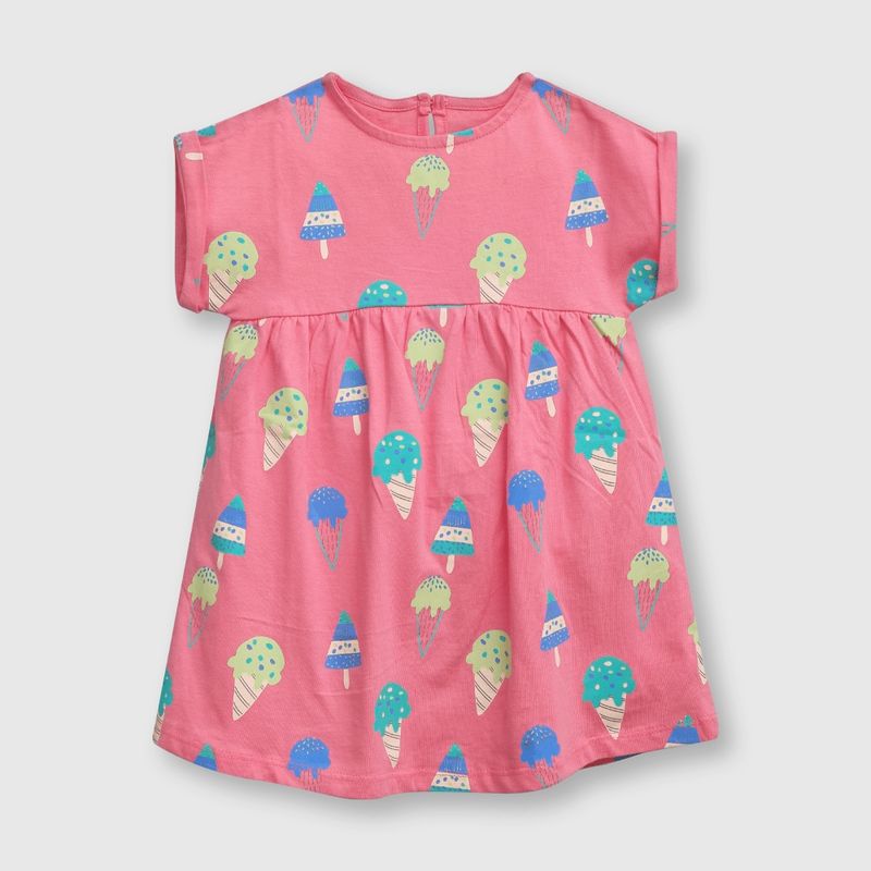 COLLOKY - Vestido de bebe niña estampado rosado (3 a 36 meses)