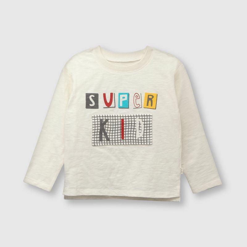 COLLOKY - Polera de bebé niño super kid off white (3 a 36 meses)._