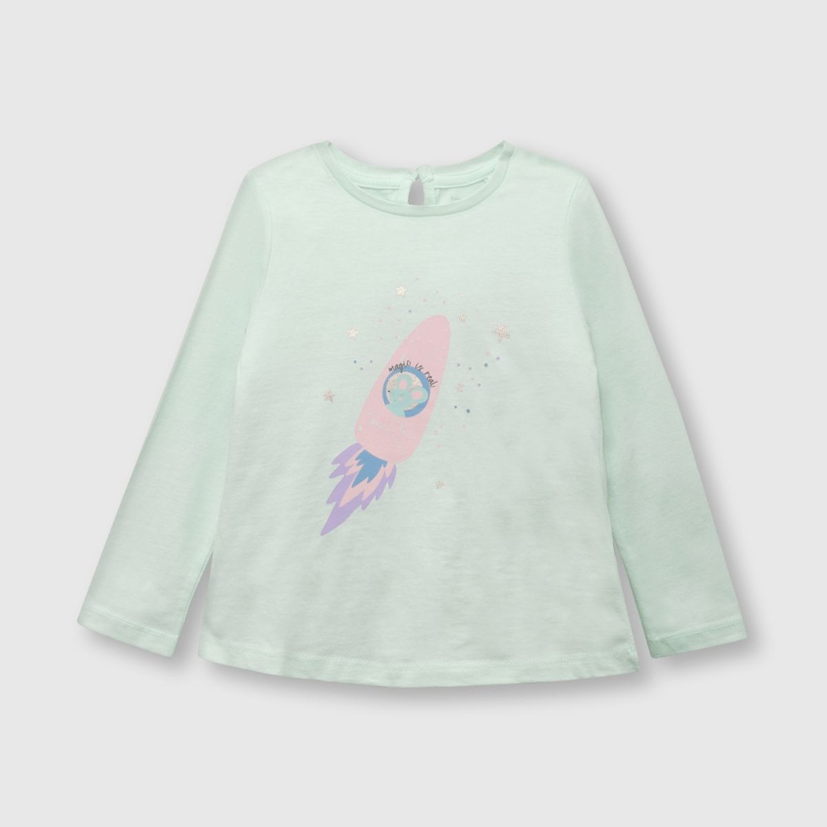 COLLOKY - Polera de bebé niña cohete aqua (3 a 36 meses)