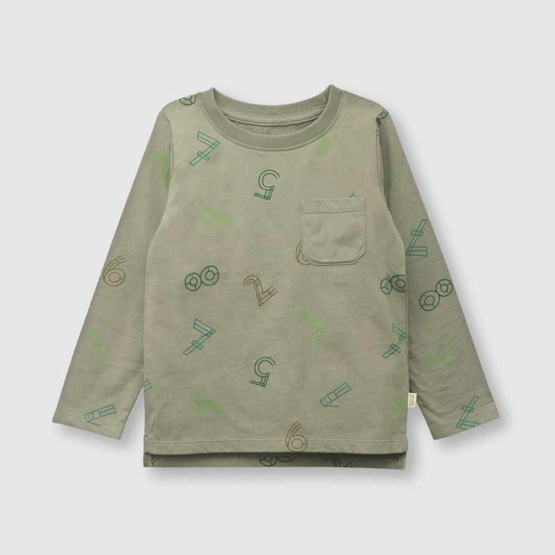 COLLOKY - Polera de bebé niño numeros light green (3 a 36 meses)._