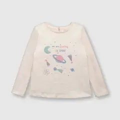 COLLOKY - Polera de bebé niña planeta soft pink (3 a 36 meses)