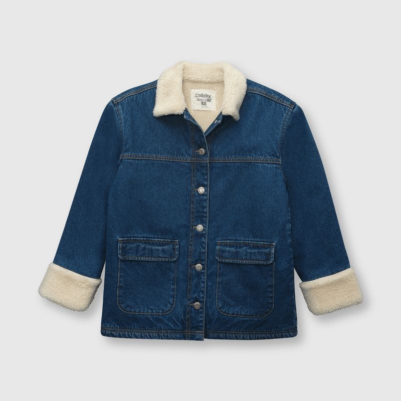 COLLOKY Chaqueta de niña con chiporro denim (2 a 12 años