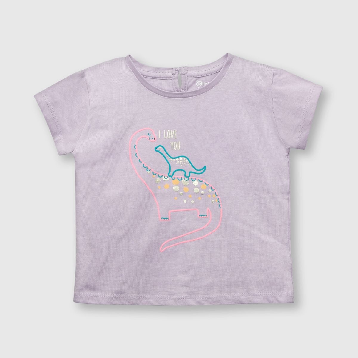 COLLOKY - Polera de bebe niña dino violeta (3 a 36 meses)._