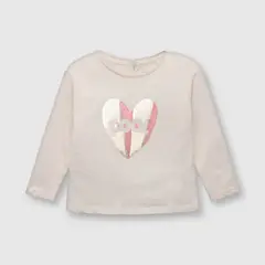 COLLOKY - Polera de bebé niña corazon soft pink (3 a 36 meses)