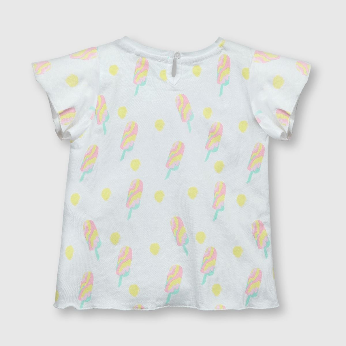 COLLOKY - Polera de bebé niña estampada blanca (3 a 36 meses)._