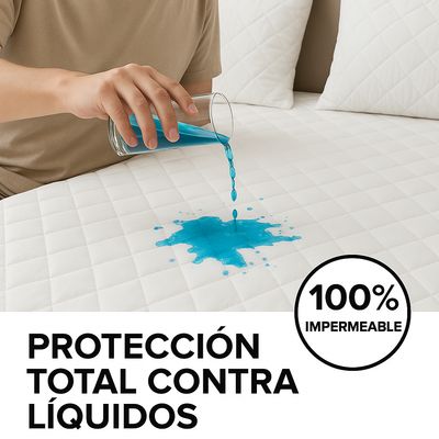 Imagen 2 del producto Protector Para Colchón de Plaza Y Media Impermeable Blanco